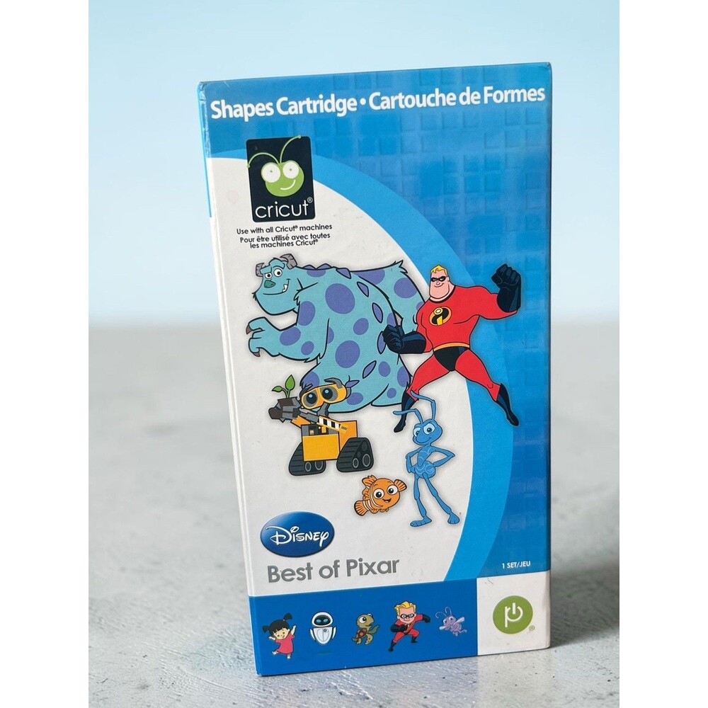 Cricut Disney Best of Pixar Shapes Cartridge Complete In Box Monsters Inc Nemo